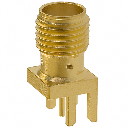 Cinch SMA Series, Jack Edge Mount SMA Connector, 50Ω, Solder Termination, Straight Body