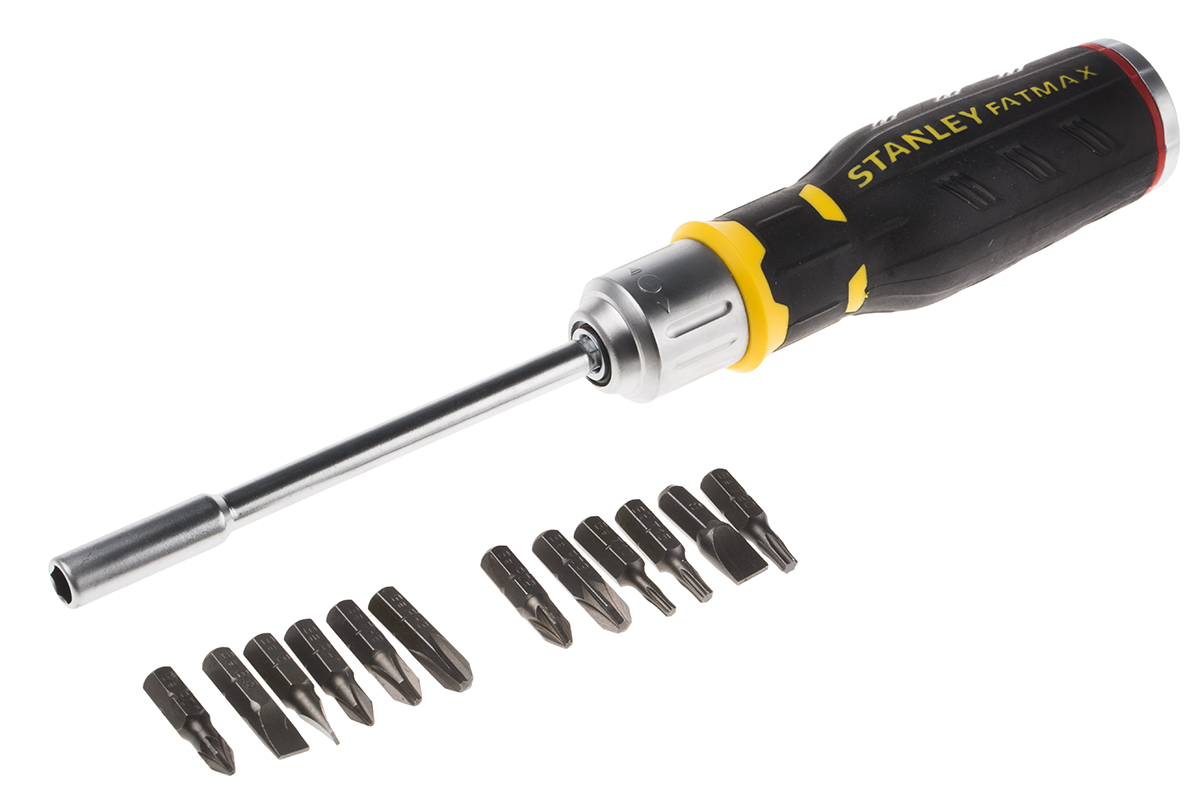 Stanley Phillips, Pozidriv, Slotted, Torx Ratchet Screwdriver & Bit Set