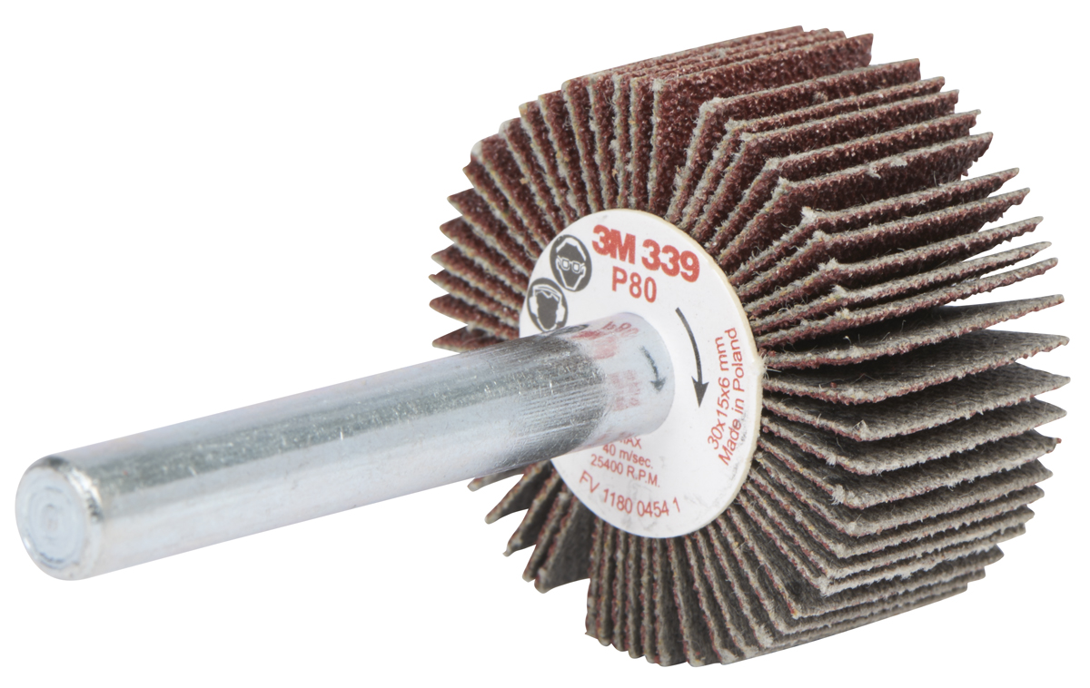 3M 339 Aluminium Oxide Flap Wheel, 30mm Diameter, P80 Grit