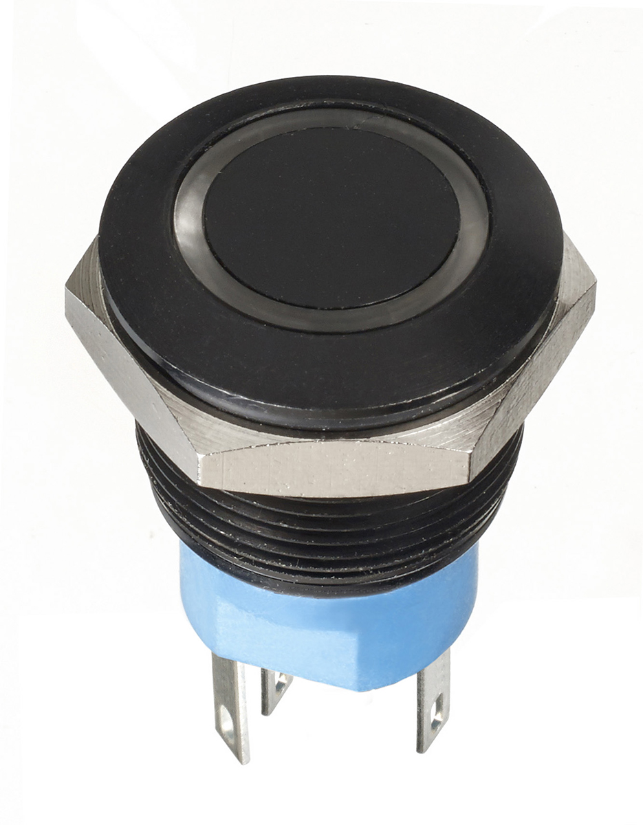 APEM Illuminated Push Button Switch, Momentary, Panel Mount, 19.2mm Cutout, DPST, Red LED, 30V dc, IP67