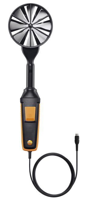Testo Flügelrad-Sonde, Ø 100 mm Rotary Vane Probe, 15m/s Max, Measures Air Velocity, Temperature, Volume Air Flow