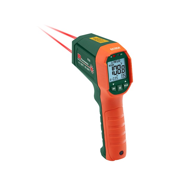 Extech IR320 IR Thermometer, -4°F Min, +1202°F Max, ±1 % Accuracy, °C and °F Measurements