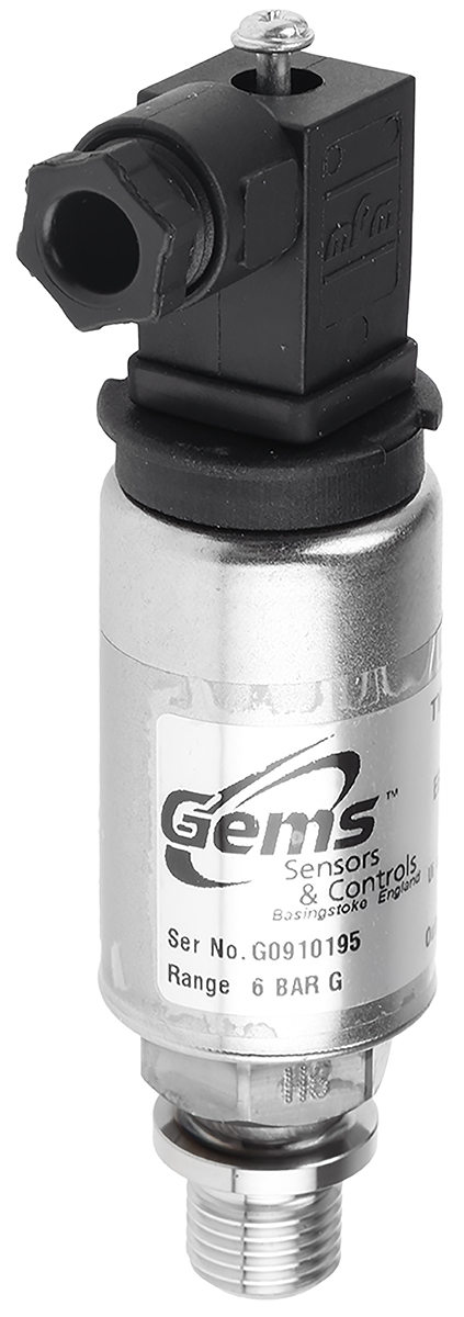 Gems Sensors Pressure Sensor, 0bar Min, 6bar Max, Analogue Output, Relative Reading