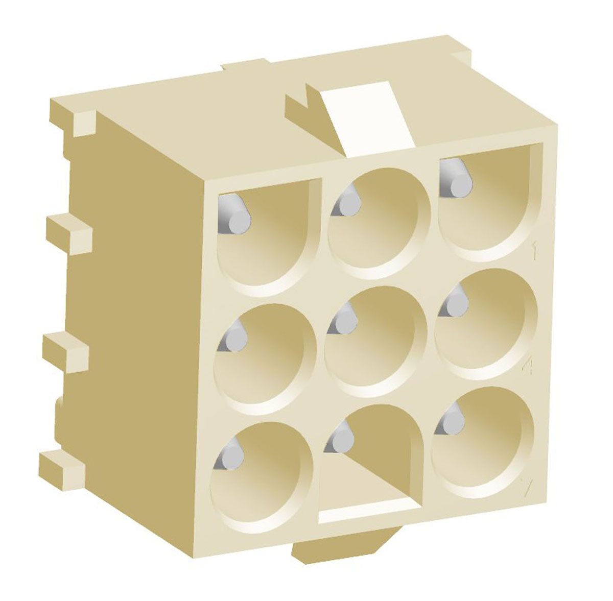TE Connectivity Universal MATE-N-LOK Series Straight Through Hole PCB Header, 9 Contact(s), 6.35 mm Pitch, 3 Row,