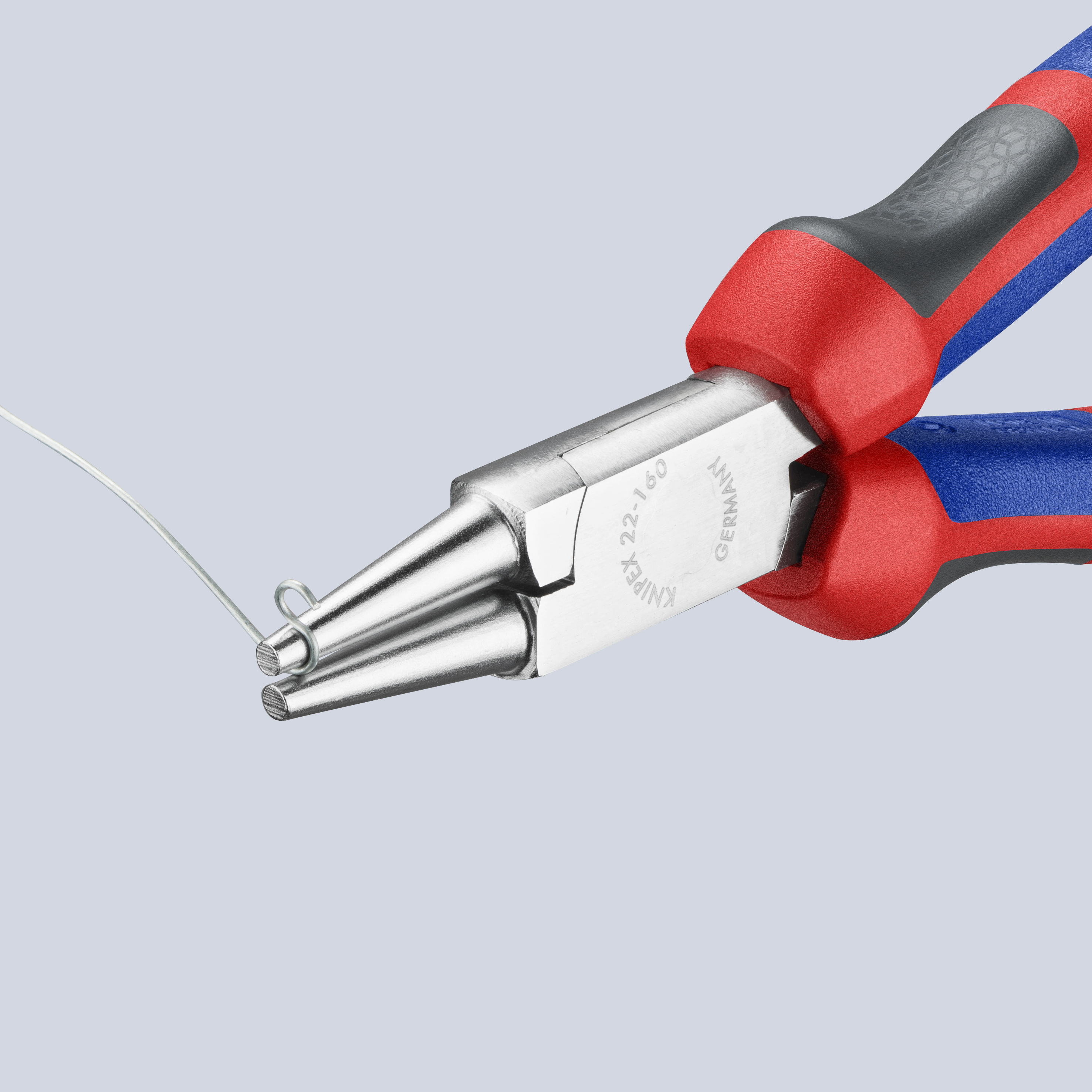 Knipex Round Nose Pliers, 160 mm Overall, Pointed, Straight Tip, 30mm Jaw