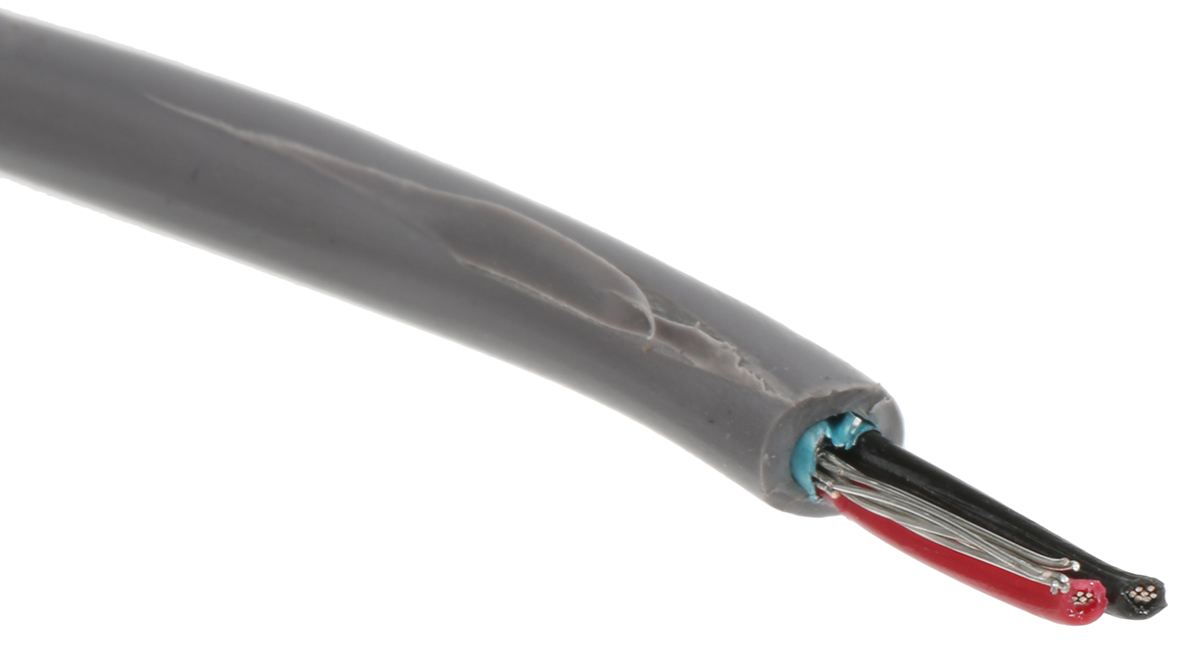 Alpha Wire Alpha Essentials Series Data Cable, 1 Pairs, 2 Cores, 0.23 mm², Screened, 24 AWG, 100m, Aluminium/Mylar Tape