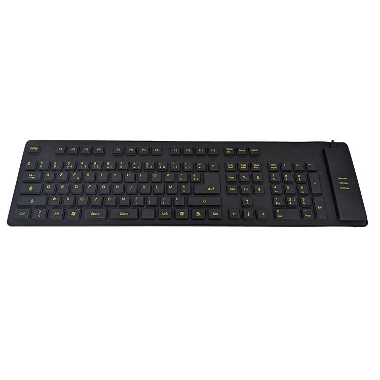 Ceratech KYB-WP127V2VISFR Wired PS/2, USB Keyboard, QWERTY (French), Black