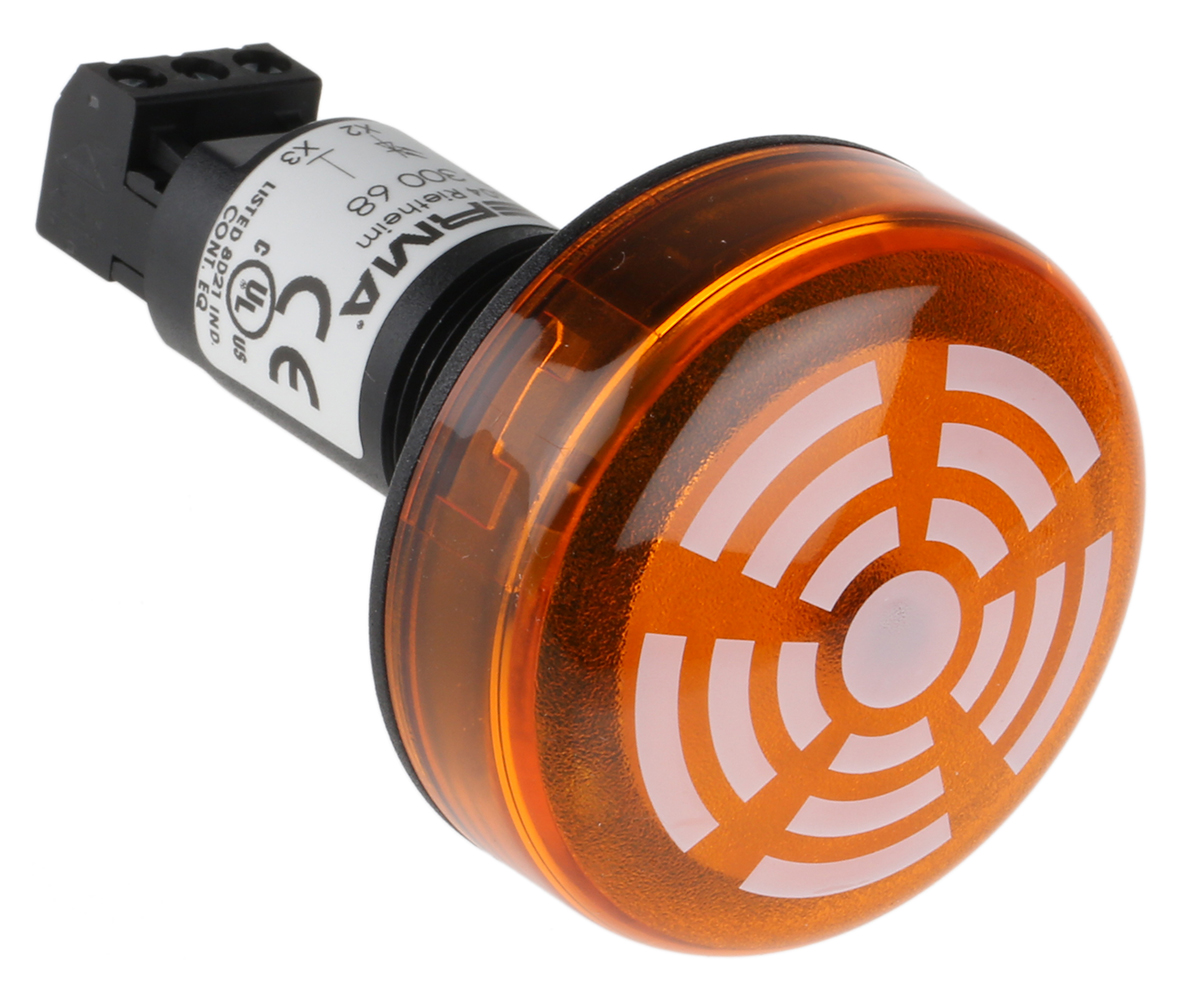 Werma 150 Series Yellow Buzzer Beacon, 230 V ac, IP65, Panel Mount, 80dB at 1 Metre