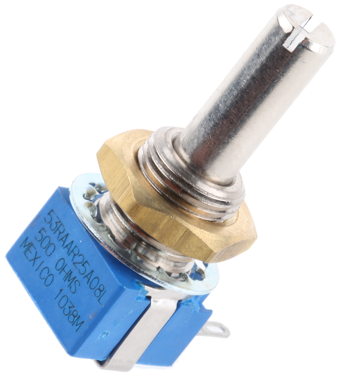 Bourns 53 500Ω Rotary Potentiometer 1-Gang Panel Mount, 53RAA-R25-A08L