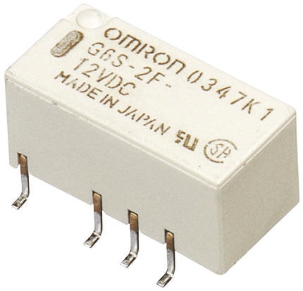 Omron Surface Mount Signal Relay, 12V dc Coil, 2A Switching Current, DPDT