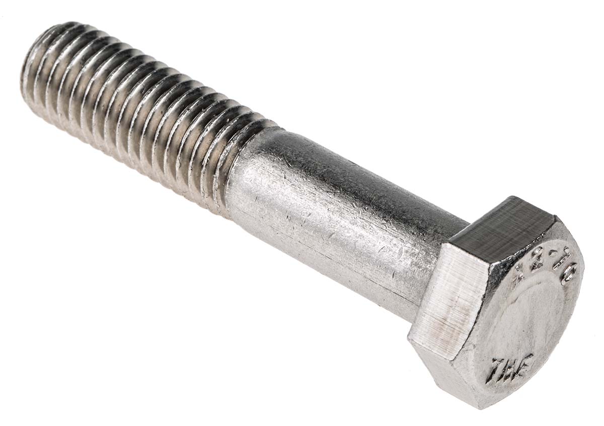 RS PRO Stainless Steel, Hex Bolt, M12 x 60mm