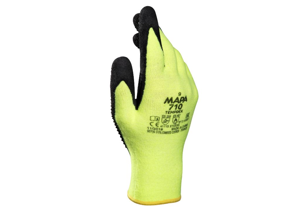 Mapa Yellow, Black Nitrile Work Gloves, Size 7