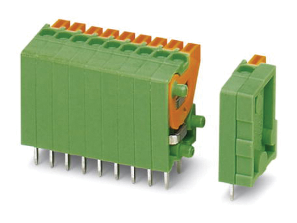 Phoenix Contact FFKDSA1/V-2.54-32 Series PCB Terminal Block, 32-Contact, 2.54mm Pitch, Through Hole Mount, Spring Cage