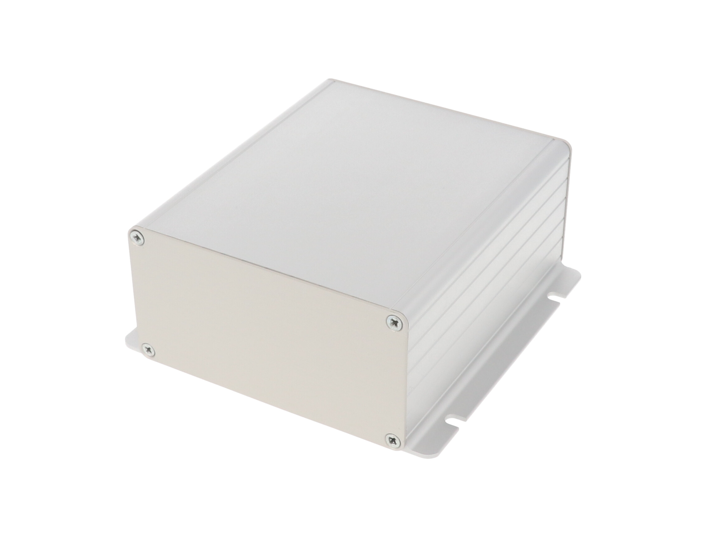 Hammond 1455F Series Clear Anodised Aluminium Enclosure, IP54, Flanged, Clear Lid, 121 x 78 x 28mm