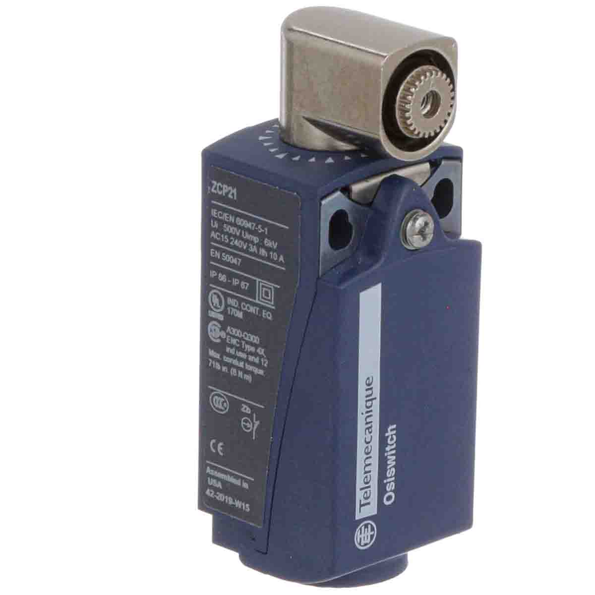 Telemecanique Sensors XCKP Series Lever Limit Switch, 1NC/1NO, IP66, IP67, DPST, Plastic Housing, 240V ac Max, 10A Max