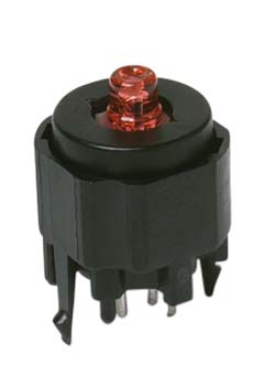 C & K Illuminated Push Button Switch, Momentary, PCB, SPST, Green LED, 30V dc, IP40