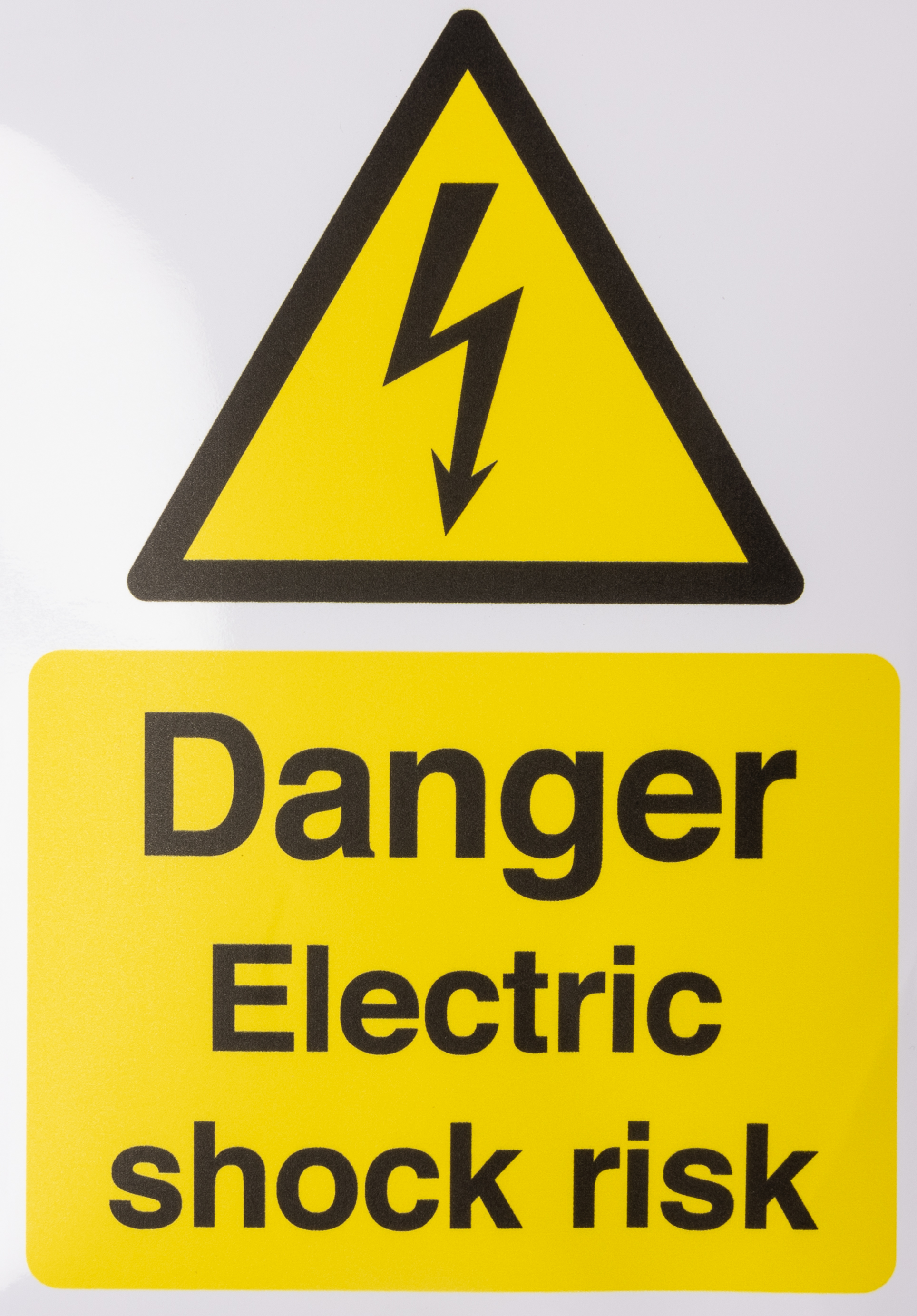 RS PRO Self-Adhesive Electrical Hazard Warning Sign (English)