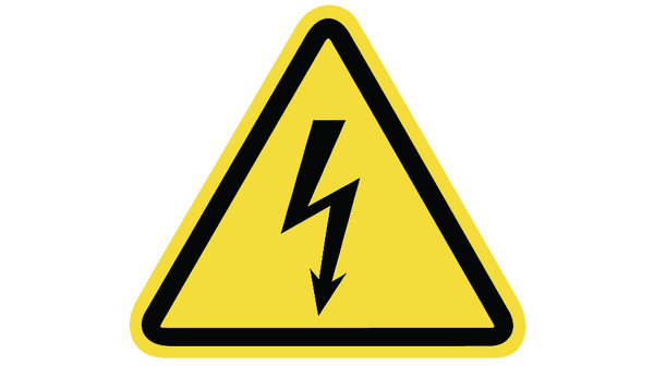 HellermannTyton Black/Yellow Vinyl Safety Labels, Symbol-Text 50 mm x 50mm