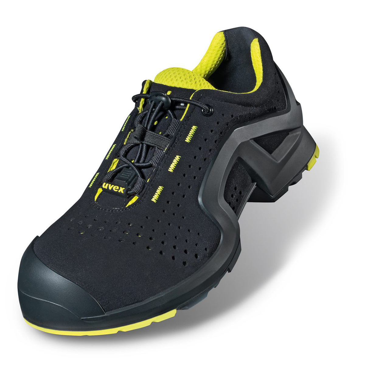 uvex 1 Unisex Black, Yellow Composite Toe Capped Safety Trainers, EU 48