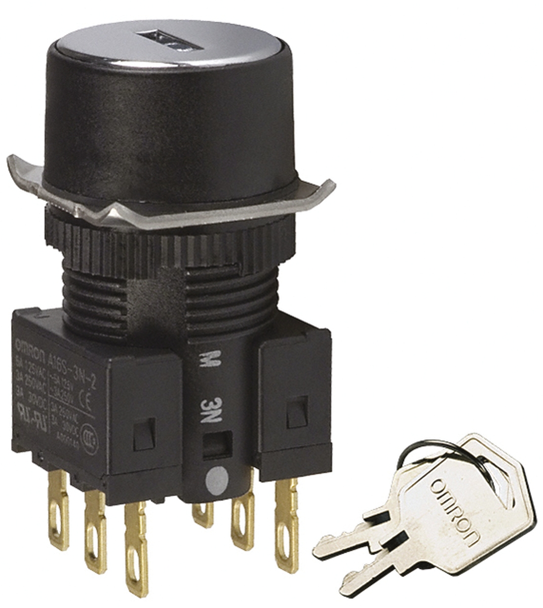 Omron IP65 Key Switch, DPDT 3-Way
