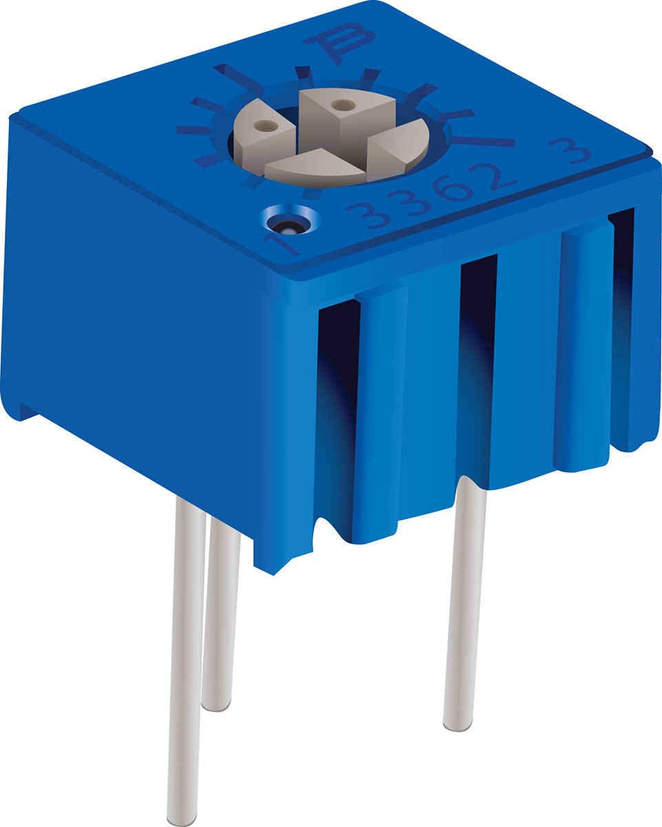 100kΩ, Through Hole Trimmer Potentiometer 0.5W Side Adjust Bourns, 3362