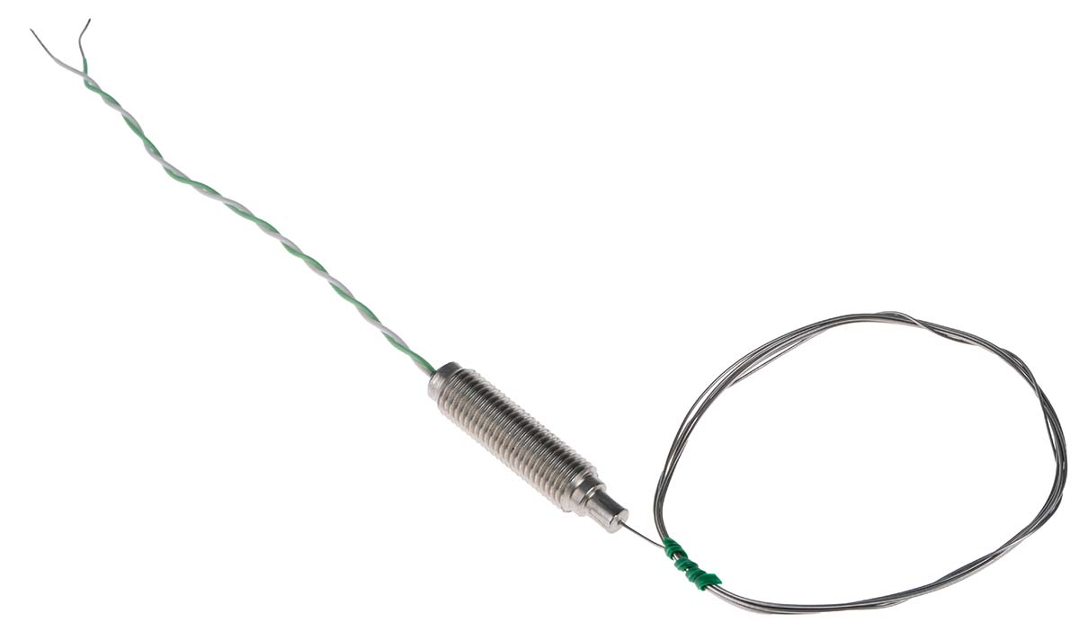RS PRO Type K Mineral Insulated Thermocouple 1m Length, 0.5mm Diameter → +750°C