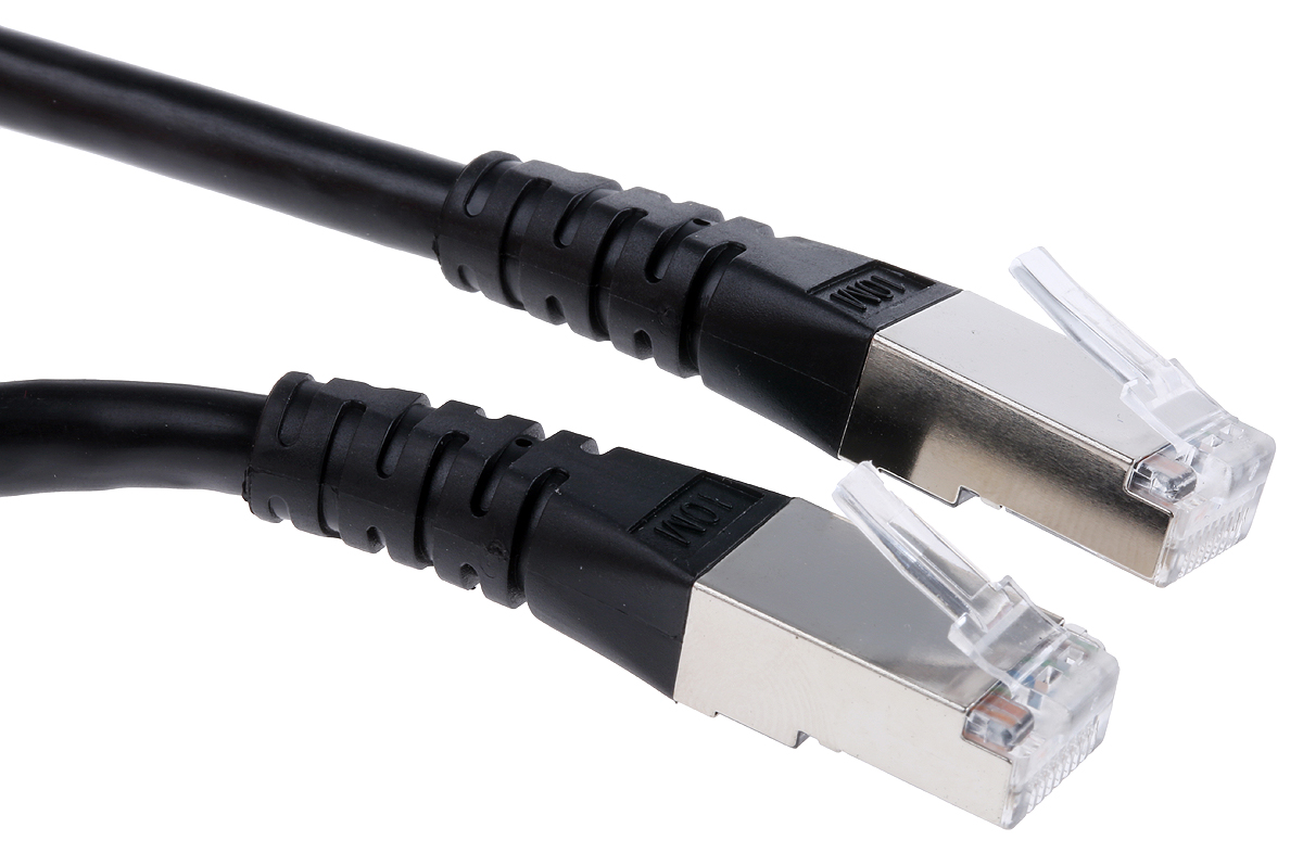 Roline, 10m Cat6, Black RJ45 to Male RJ45 Male, S/FTP Shielded, Terminated PVC Sheath