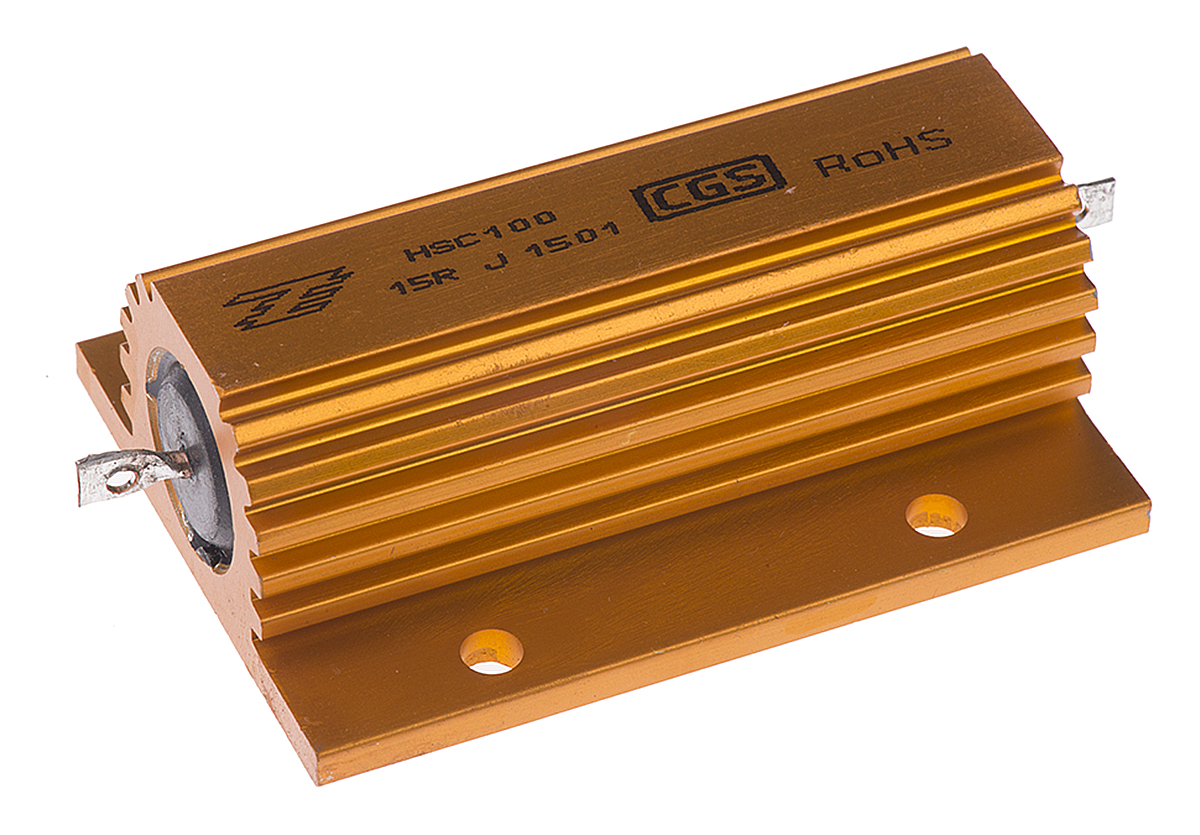 TE Connectivity, 15Ω 100W Wire Wound Chassis Mount Resistor HSC10015RJ ±5%