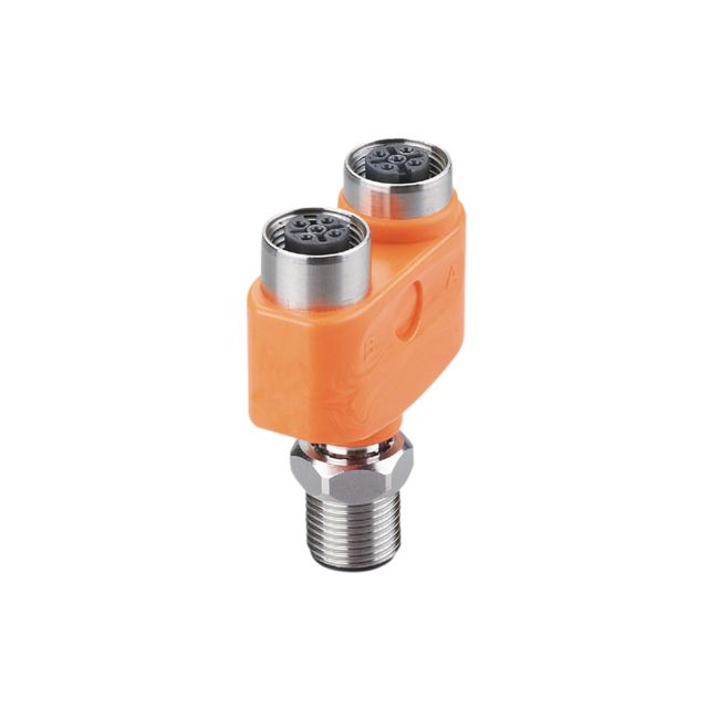 ifm electronic Side Entry, Top Entry 1 Pole M12 Plug to 2 Pole M12 Socket Adapter
