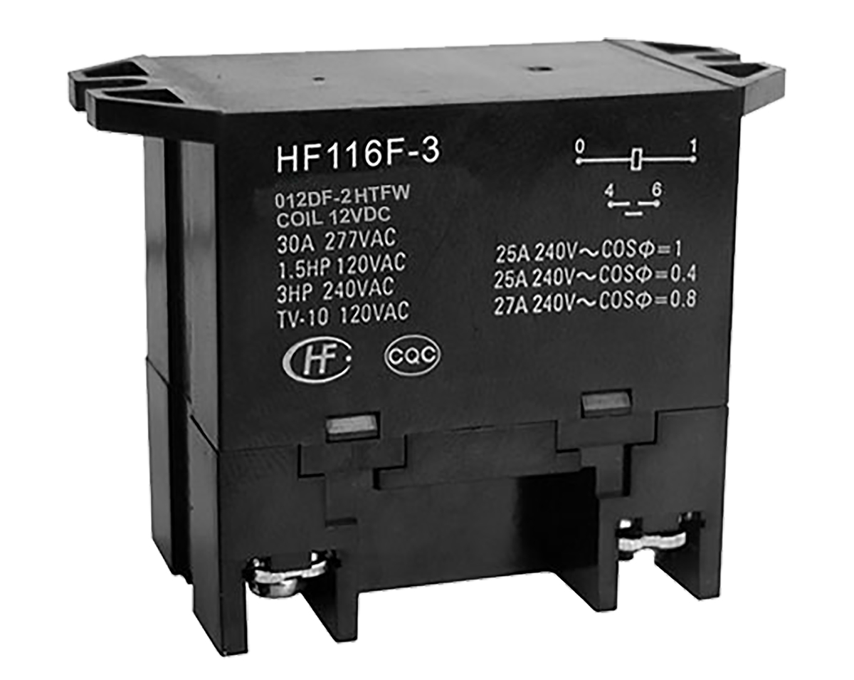 Hongfa Europe GMBH Flange Mount Power Relay, 12V dc Coil, 25A Switching Current, DPST