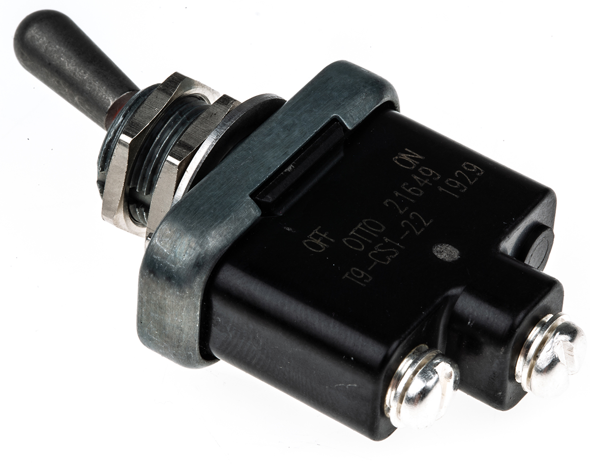 Otto Toggle Switch, Panel Mount, On-Off, SPST, Screw Terminal, 28 V dc, 115V ac