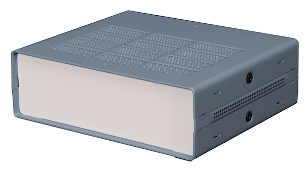 RS PRO Grey Extruded Aluminium Enclosure, IP30, Grey Lid, 178 x 203 x 65mm
