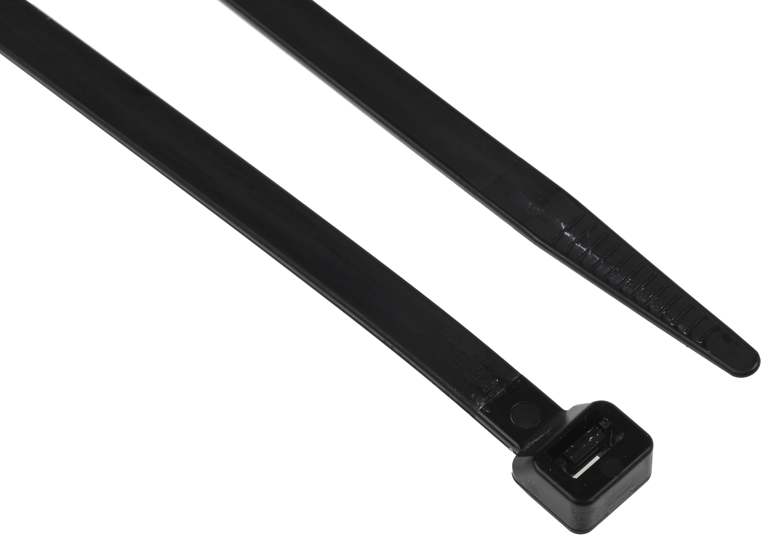 RS PRO Cable Tie, 380mm x 7.6 mm, Black Nylon, Pk-100