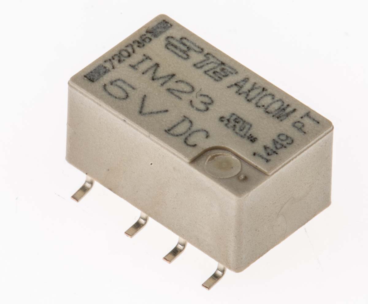 TE Connectivity Surface Mount Signal Relay, 5V dc Coil, 2A Switching Current, DPDT