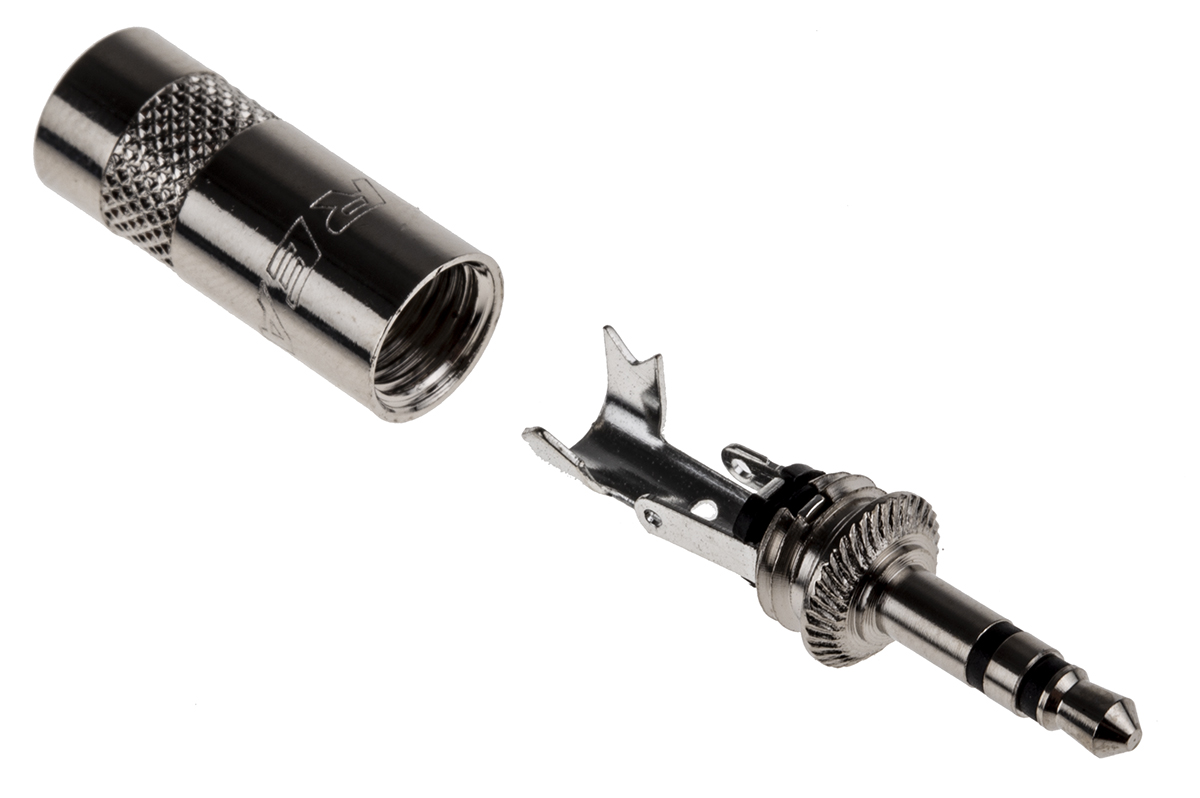 RS PRO Jack Connector 3.5 mm Cable Mount Stereo Plug, 3Pole