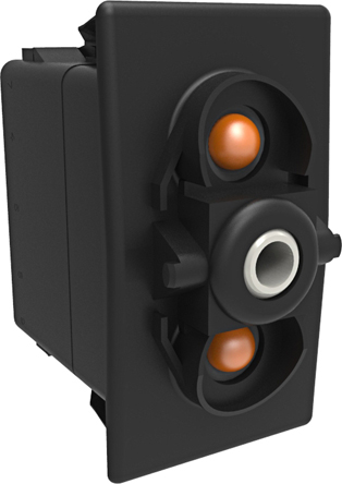 Carling Technologies Illuminated DPST, (On)-Off-(On) Rocker Switch Panel Mount