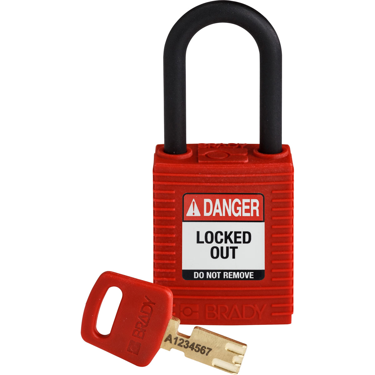 Brady LOTO-101 Key Weatherproof Nylon, Plastic Padlock, 6.35mm Shackle, 38.00mm Body