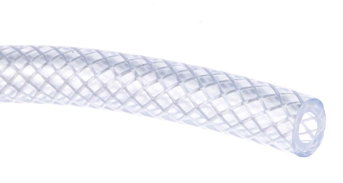 RS PRO PVC, Hose Pipe, 6.3mm ID, 11.5mm OD, Clear, 25m