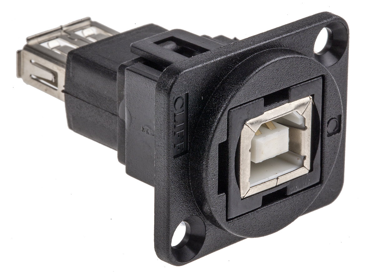 RS PRO Straight, XLR Panel Mount, Socket Feedthrough USB Connector