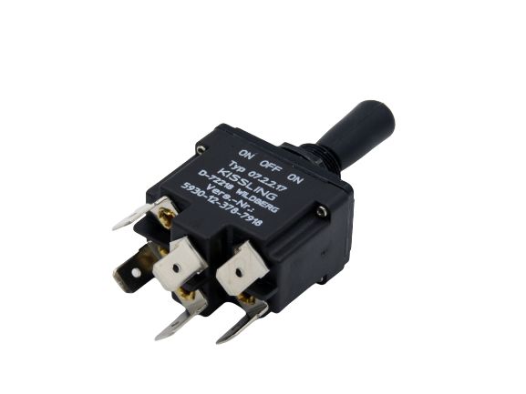 TE Connectivity Toggle Switch, Through Hole Mount, On-Off-On, DPDT, Quick Connect Terminal