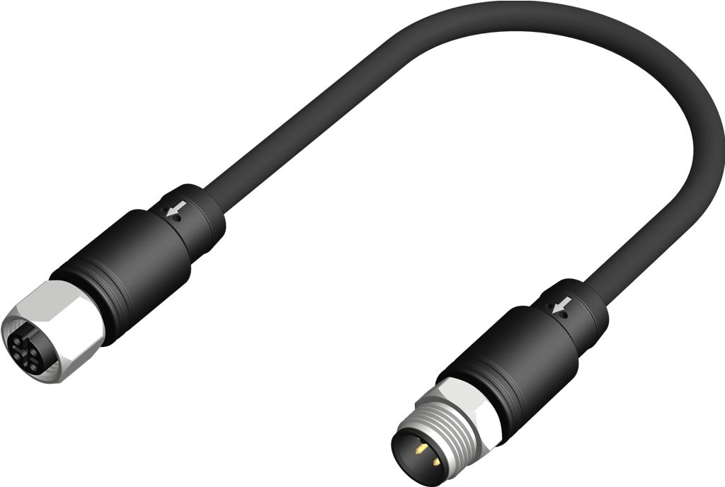 RS PRO Female 4 way M12 to Male 4 way M12 Sensor Actuator Cable, 5 m