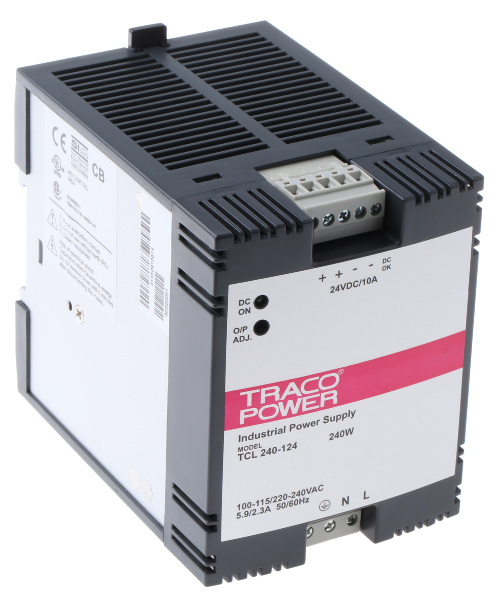 TRACOPOWER TCL Switched Mode DIN Rail Power Supply, 85 → 132V ac ac Input, 24V dc dc Output, 10A Output, 240W
