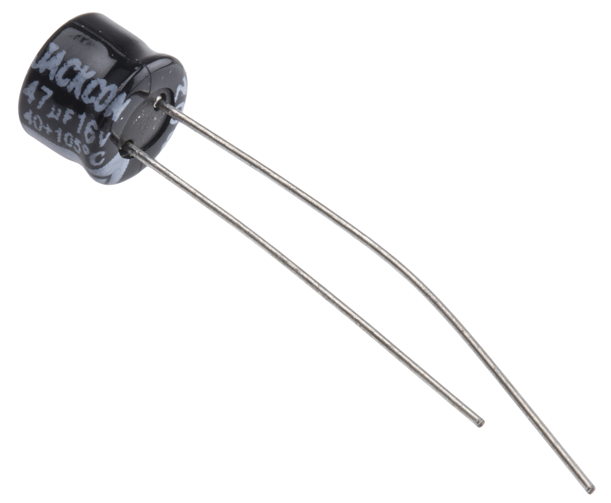 RS PRO 47μF Aluminium Electrolytic Capacitor 16V dc, Radial, Through Hole