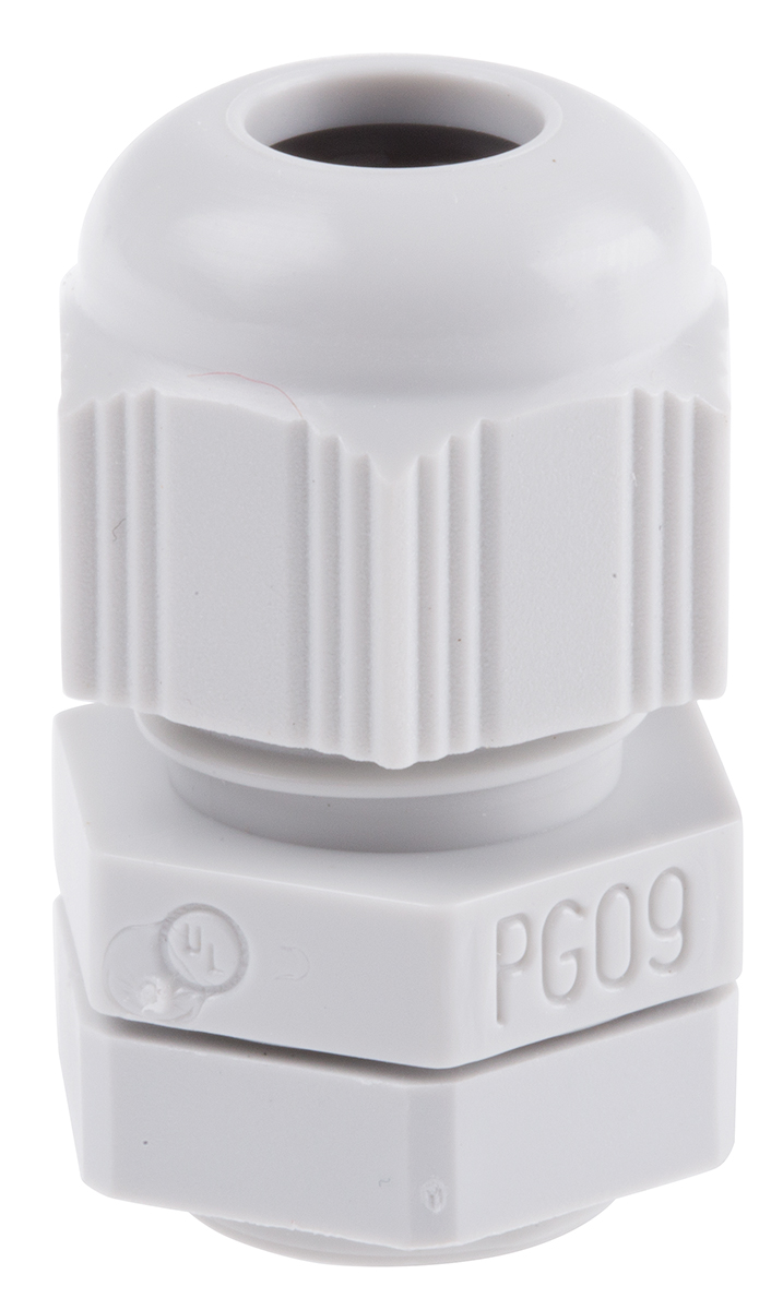SIB SIB-TEC Series Grey PA 6 Cable Gland, PG9 Thread, 2.5mm min., 8mm max., IP68