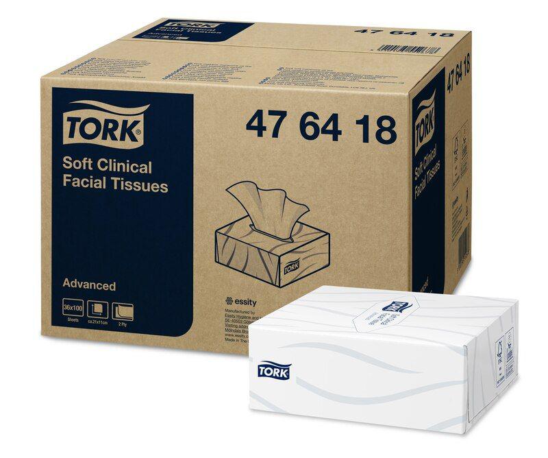 TORK HYGIENE White Facial Tissues, Box of 100