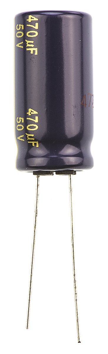 Panasonic 470μF Aluminium Electrolytic Capacitor 50V dc, Radial, Through Hole - EEUFC1H471B