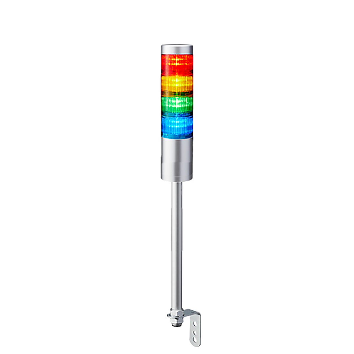 Patlite LR6 Series Coloured Signal Tower, 4 Lights, 24 V dc, Pole Mount