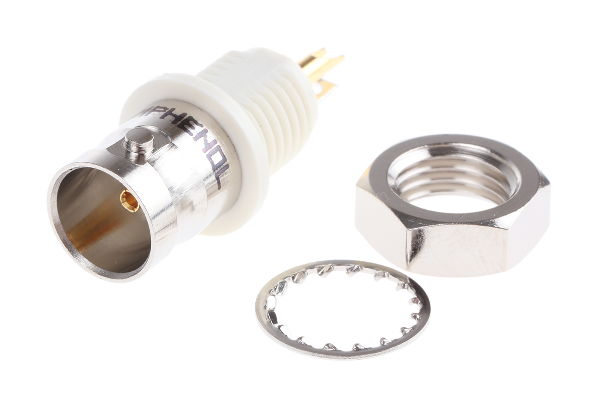 Amphenol RF, Jack Panel Mount BNC Connector, 75Ω, Solder Termination, Straight Body