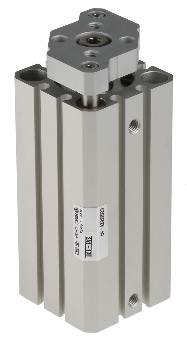 SMC Pneumatic Guided Cylinder - 25mm Bore, 50mm Stroke, CQM Series, Double Acting