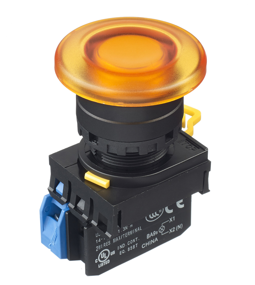 Idec YW Series Illuminated Push Button Complete Unit, Panel Mount, 22mm Cutout, SPST, IP65
